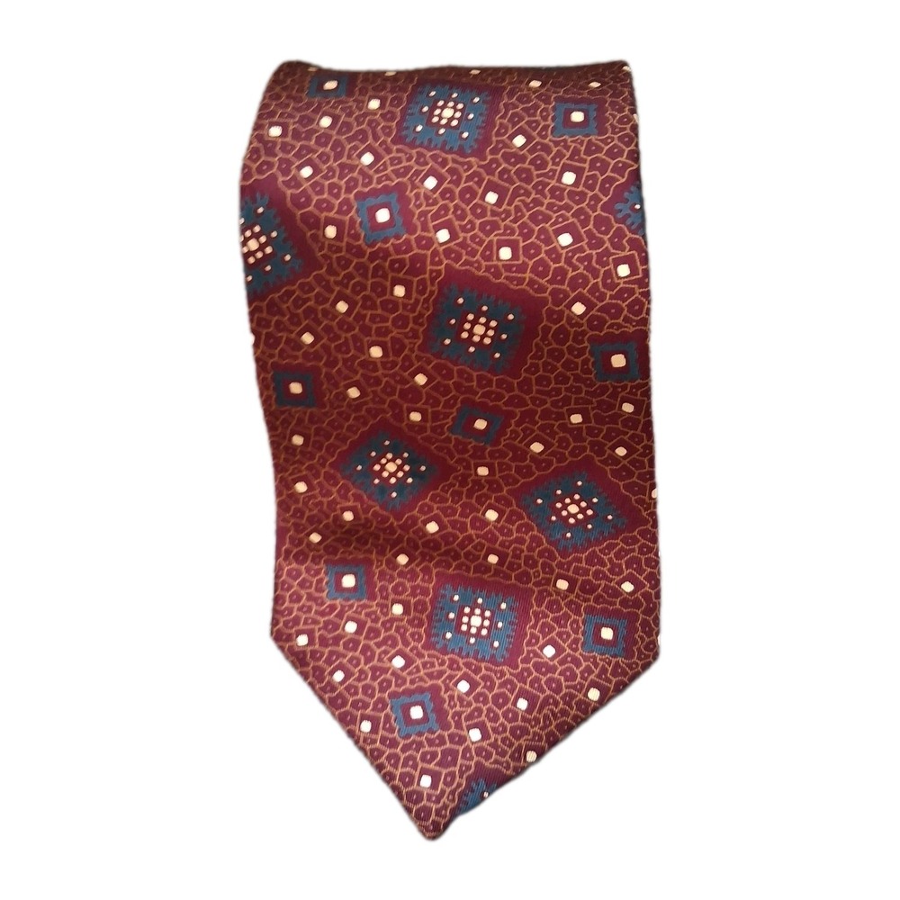 Givenchy Monsieur Silk Tie Brown Geometric Paris Designer Necktie